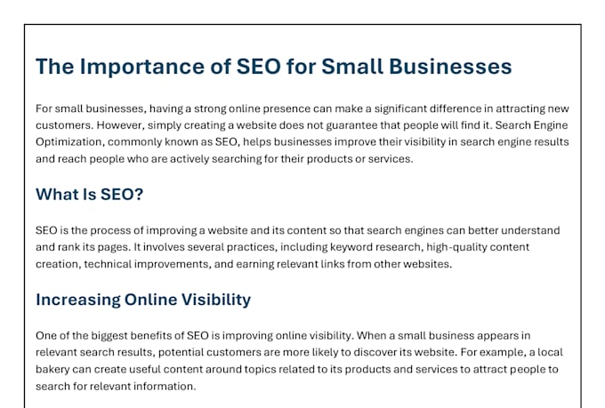 write SEO friendly business and productivity articles